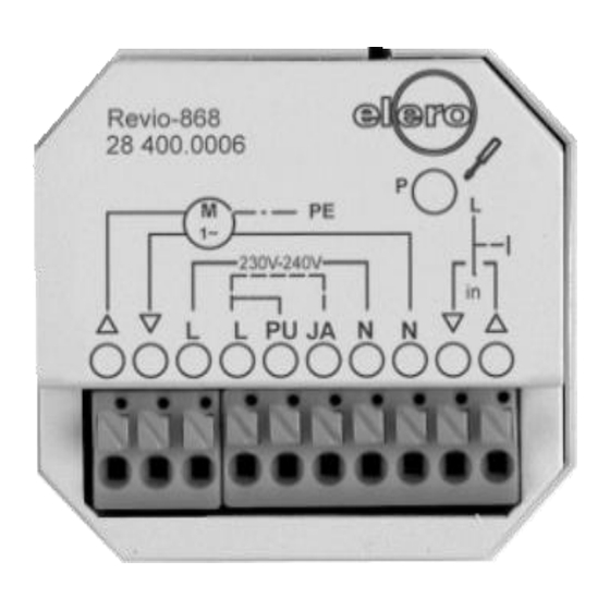 elero Revio-868 Instructions D'utilisation