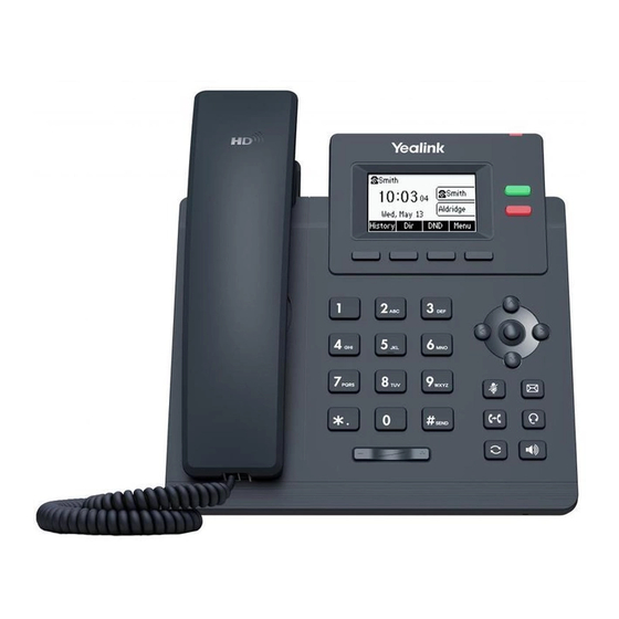Yealink T31 Manuel Utilisateur