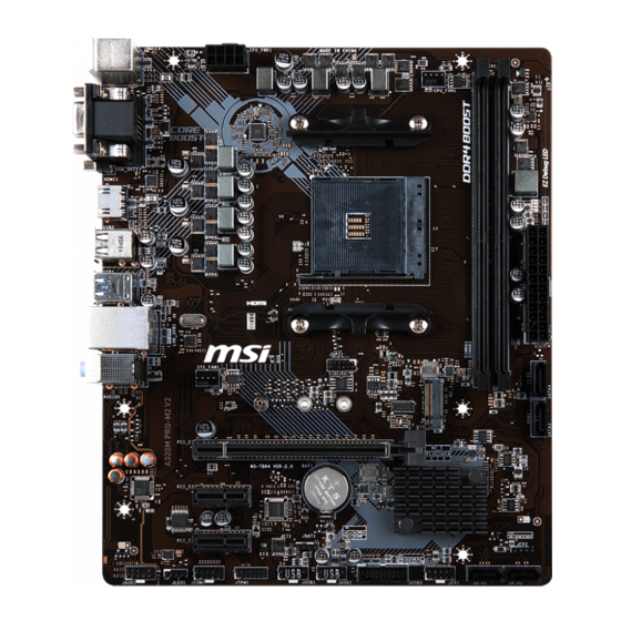 MSI A320M PRO-M2 V2 Manuel D'utilisateur