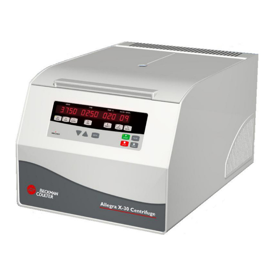 Beckman Coulter X-30 Serie Mode D'emploi