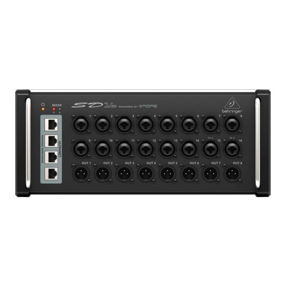 Behringer SD16 Mode D'emploi