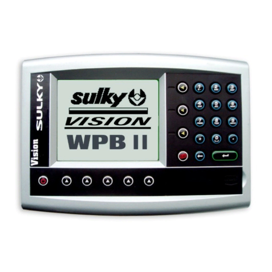 Sulky Vision II WPB Manuels