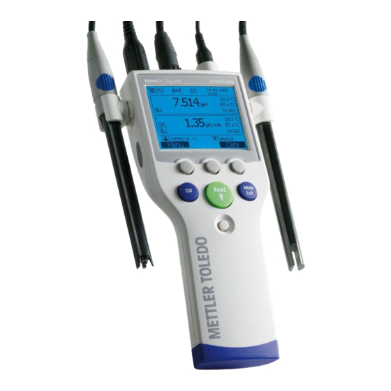 Mettler Toledo SevenGo Duo pro pH/ORP/Ion/Conductivity meter SG78 Mode D'emploi