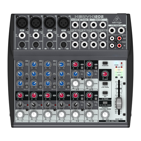 Behringer XENYX 1202 Mode D'emploi