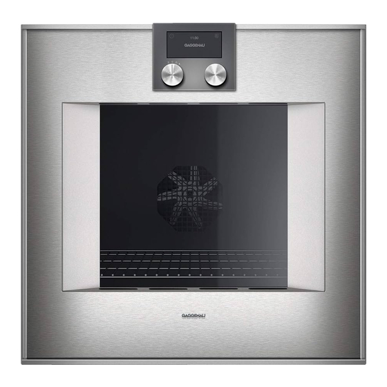 Gaggenau BO 470 2 Serie Notice D'utilisation