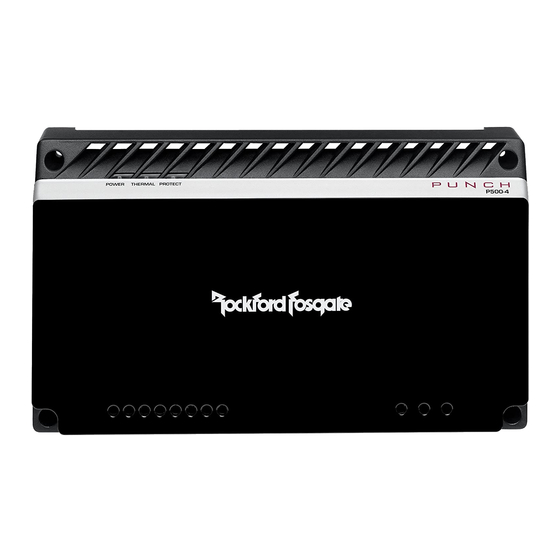 Rockford Fosgate PUNCH P400-4 Installation Et Fonctionnement