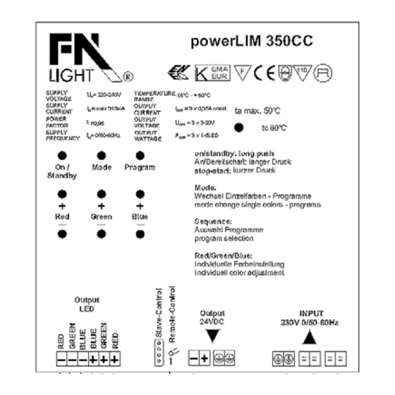 SLV Elektronik powerLIM 350CC Instructions De Service Et De Montage