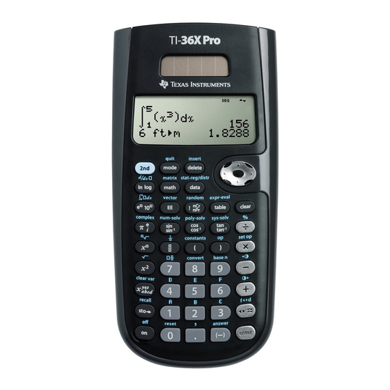 Texas Instruments TI-36X Pro Mode D'emploi