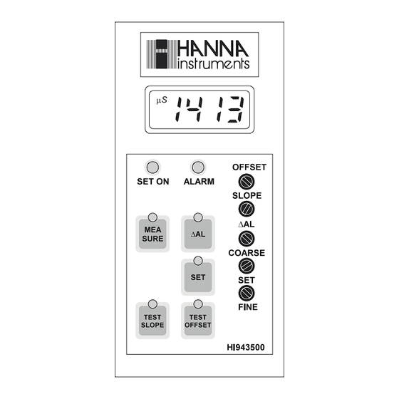 Hanna Instruments HI 943500 A Manuel D'utilisation