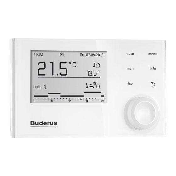 Buderus Logamatic RC310 Notice D'installation Pour Le Professionnel
