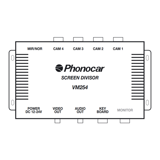 Phonocar VM 254 Instructions De Montage