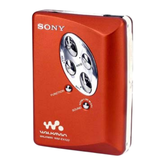 Sony WALKMAN WM-EX522 Mode D'emploi