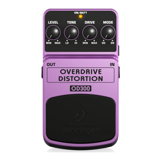 Behringer OD300 Mode D'emploi