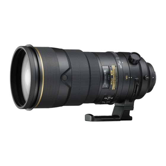 Nikon AF-S NIKKOR 300mm f/2.8G ED VR II Mode D'emploi