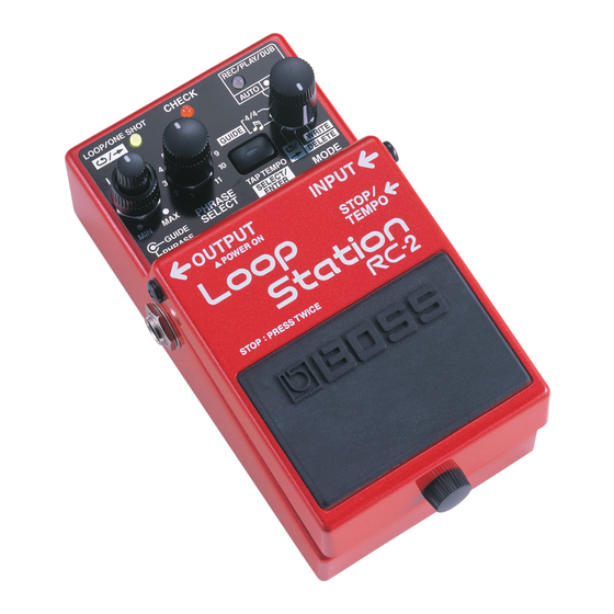 Boss Loop Station RC-2 Mode D'emploi