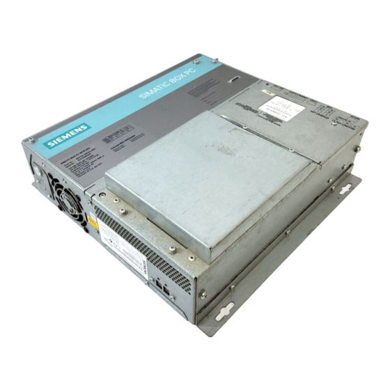 Siemens SIMATIC Box PC 627B Mise En Route