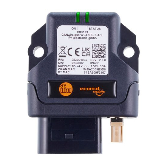 IFM CANwireless CR3133 Notice D'utilisation