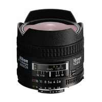 Nikon AF Fisheye-Nikkor 16mm f/2.8 D Manuel D'utilisation