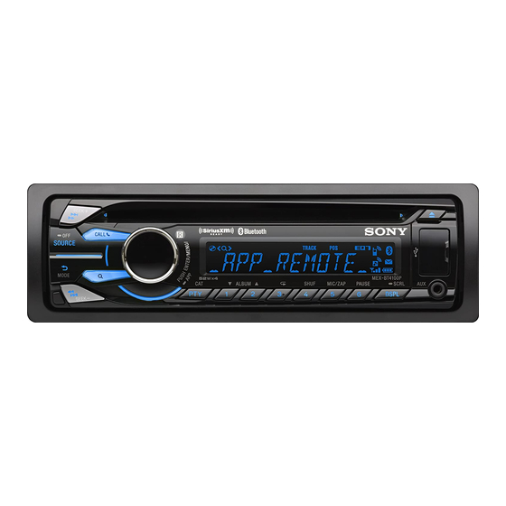 Sony MEX-BT4100P Mode D'emploi