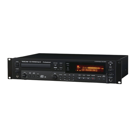 Tascam CD-RW901 Mode D'emploi