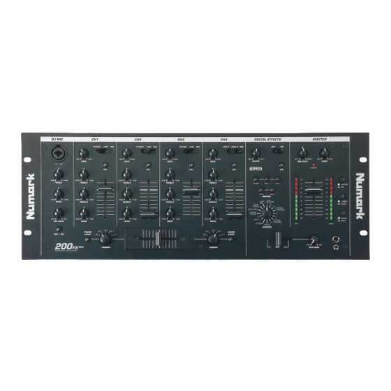 Numark 200 FX mkII PROFESSIONAL 19 MIXER Manuels