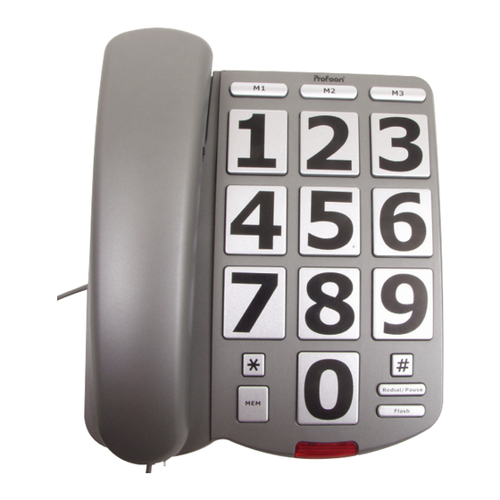 Profoon TX-157 Big Button Mode D'emploi