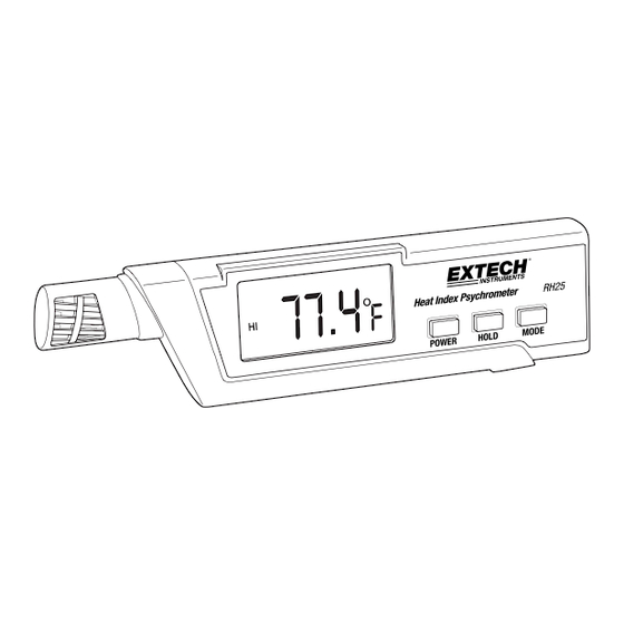 Extech Instruments RH25 Manuel D'utilisation