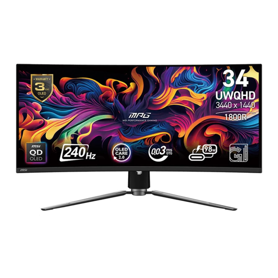 MSI MPG 341CQPX QD-OLED Guide D'utilisation
