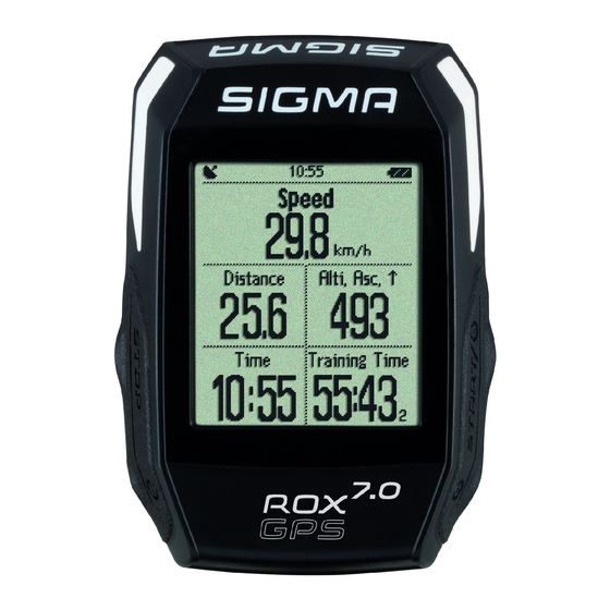 Sigma ROX GPS 7.0 Mode D'emploi