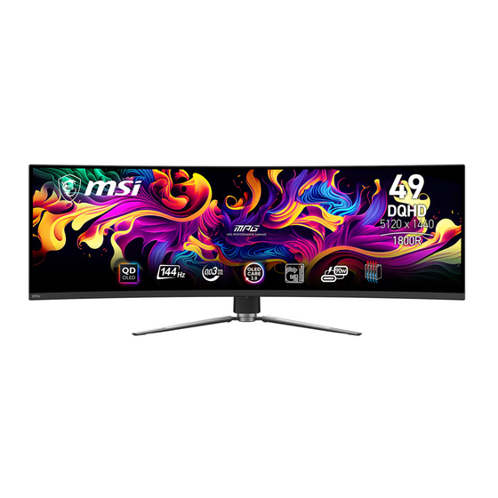 MSI MPG 491CQP QD-OLED Guide D'utilisation