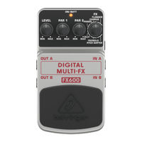 Behringer DIGITAL MULTI-FX FX600 Mode D'emploi