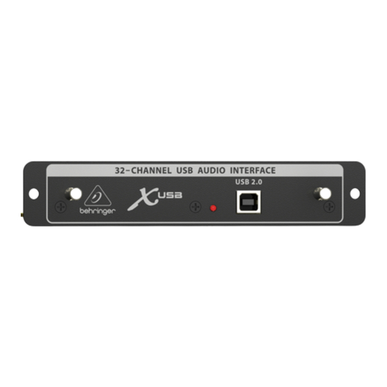Behringer X-USB Guide De Démarrage Rapide