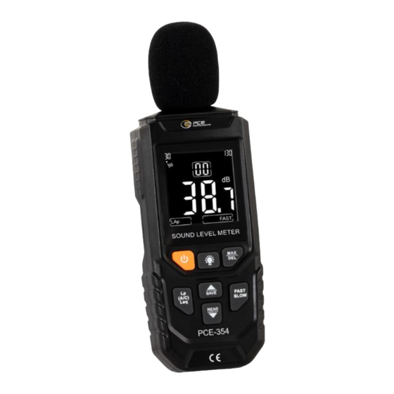 PCE Instruments PCE-354 Manuel D'utilisation