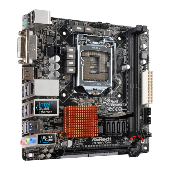 ASROCK H170M-ITX/ac Mode D'emploi