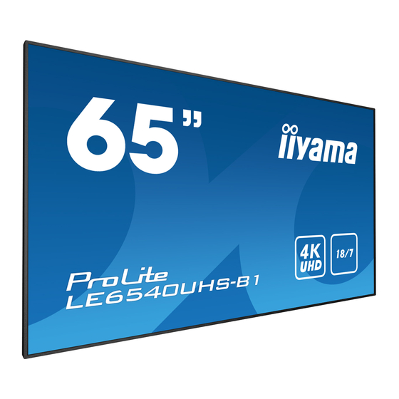 Iiyama ProLite LE6540UHS Mode D'emploi