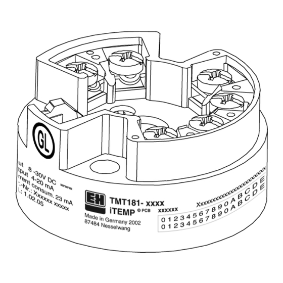 Endress+Hauser iTEMP PCP TMT181 Instructions