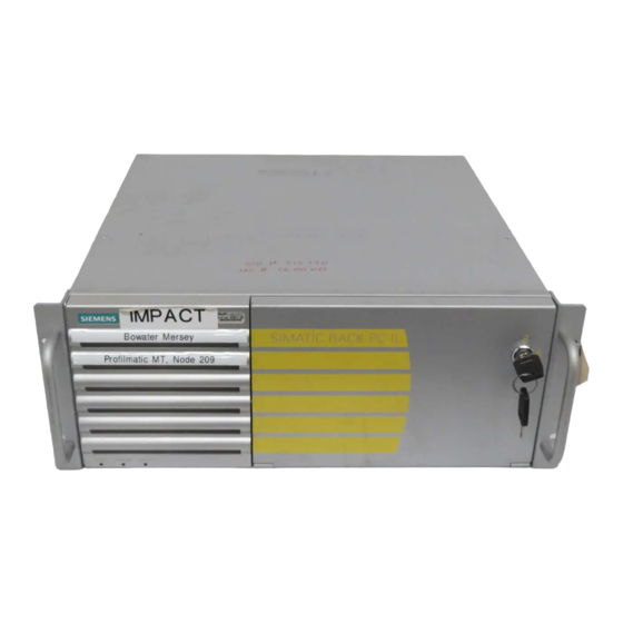 Siemens Simatic Rack PC IL 43 Mise En Route