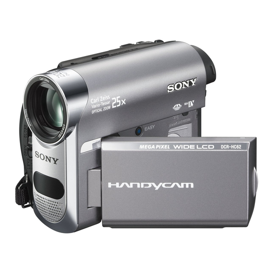 Sony Handycam DCR-HC62 Mode D'emploi