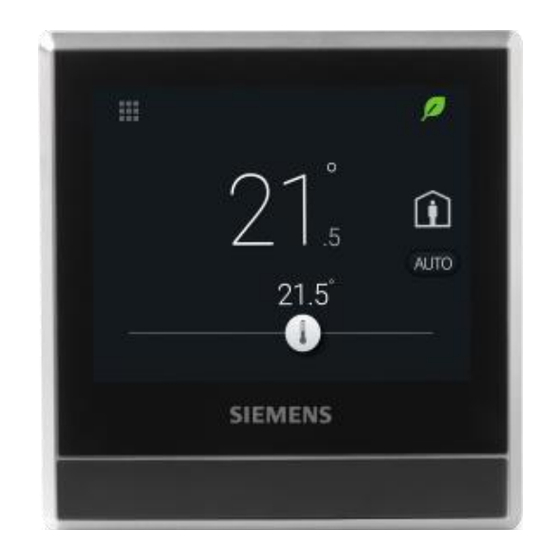 Siemens RDS110 R Serie Prise En Main Rapide