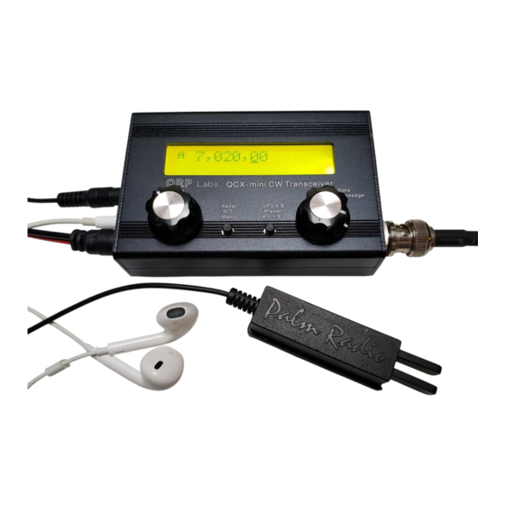 QRP Labs QCX-mini CW Mode D'emploi