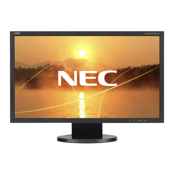 NEC AccuSync AS222Wi Manuel De L'utilisateur