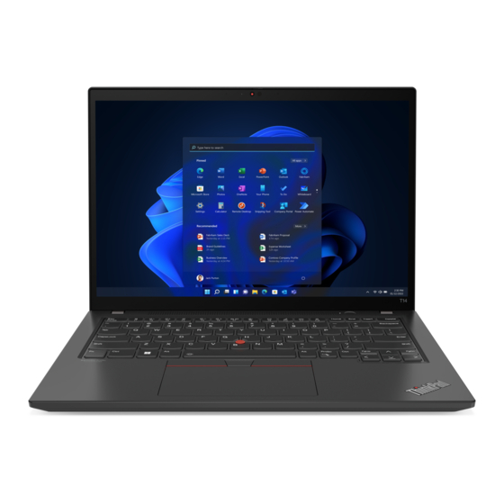 Lenovo ThinkPad T14 Gen 1 Guide De Configuration