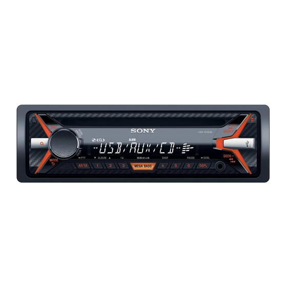 Sony CDX-G1102U Mode D'emploi