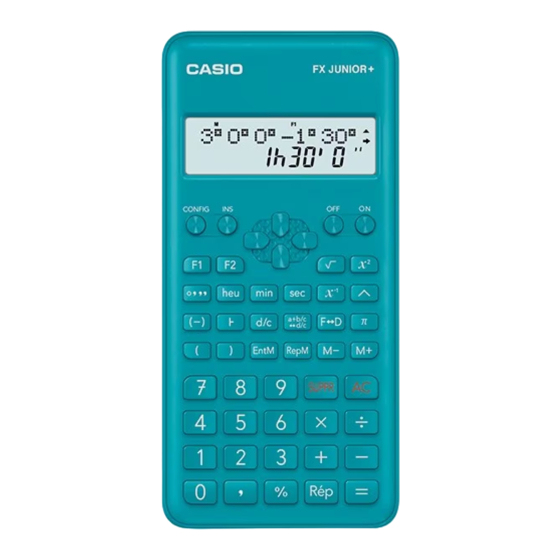 Casio FX JUNIOR+ Mode D'emploi