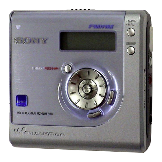Sony MZ-NHF800 Mode D'emploi