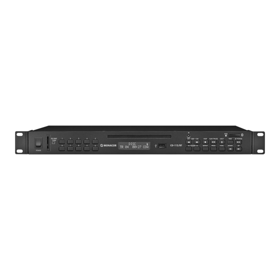 Monacor CD-112/BT Mode D'emploi