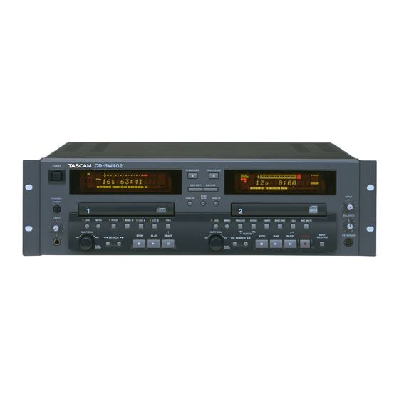 Tascam CD-RW402 Mode D'emploi