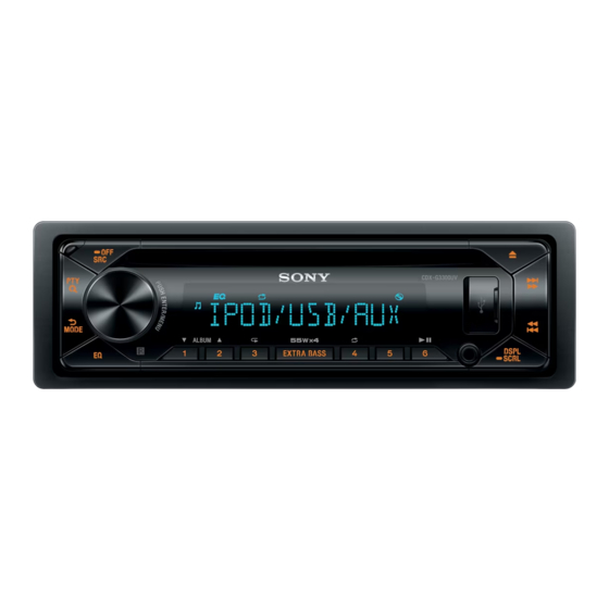 Sony CDX-G3300UV Mode D'emploi