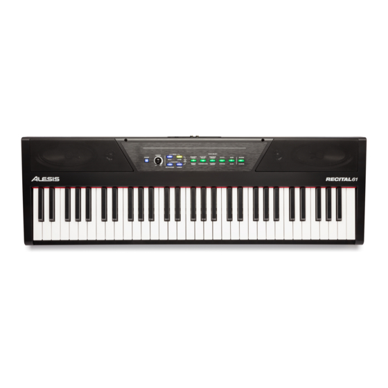 Alesis RECITAL 61 Guide D'utilisation