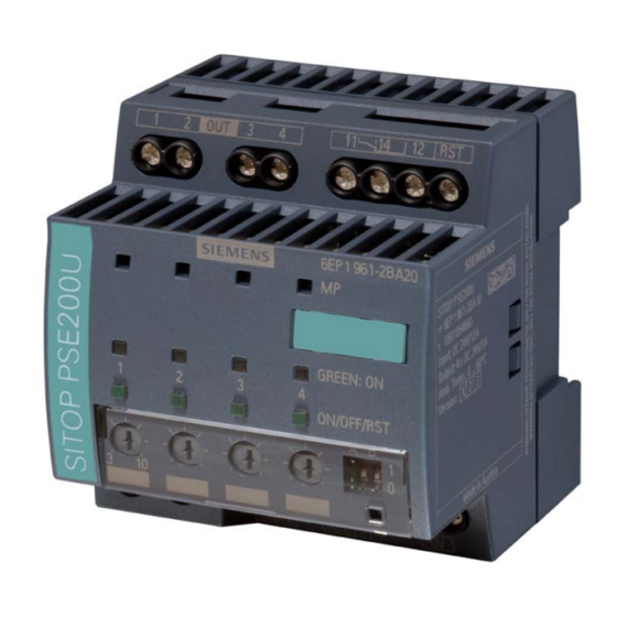 Siemens SITOP PSE200U 10 A Instructions De Service